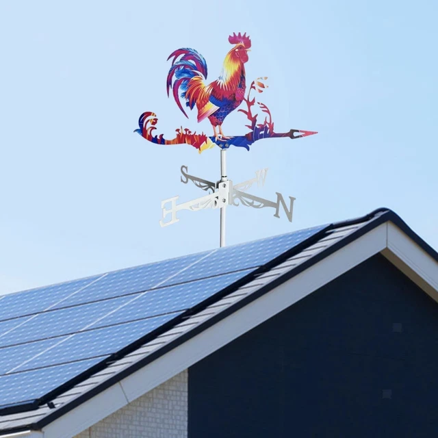 Girouette Coq Métal Multicolore - Déco Jardin, Toit & Clôture 120 Cm