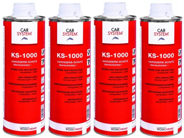 4 x 1 L Top Carrosserie Protection Anti-encastrement Gris KS-1000 Carsystem Gp