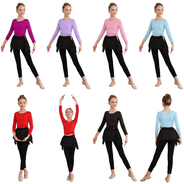 Kids Girls Dance Outfits Costume Crop Top With Leggings Running Gymnastic Gym