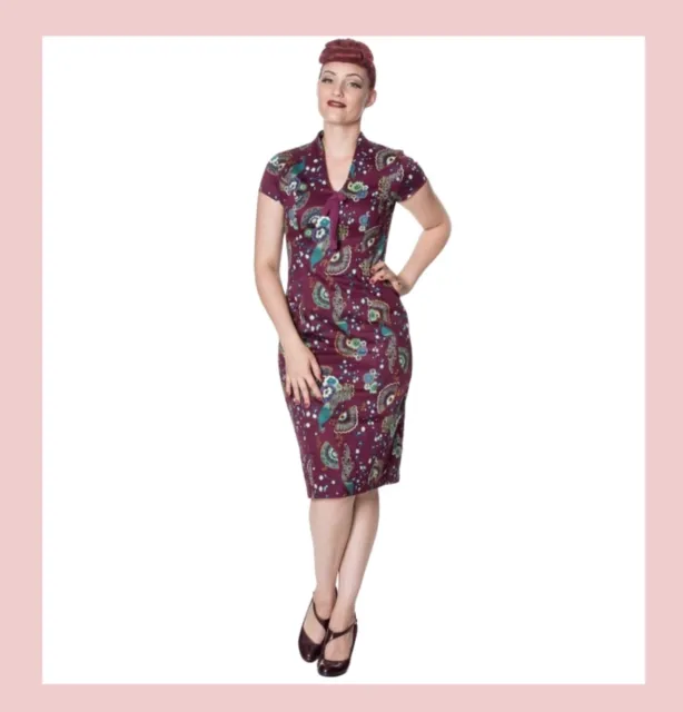 Size XS Banned Retro Peacock Wiggle Dress