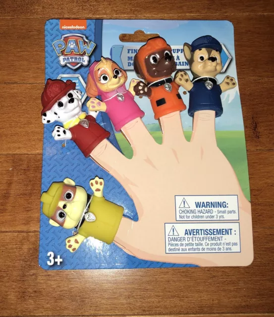 Set of 5 Paw Patrol Finger Puppets Bath Toys New Free Shipping