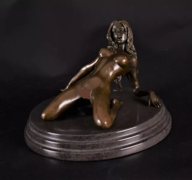 Bronze Skulptur Figur Erotik Nackte Frau Nude