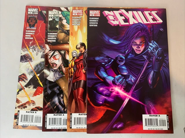 New Exiles #2, 7, 8 & 9 2008 Claremont Grummett Golden Marvel 2008