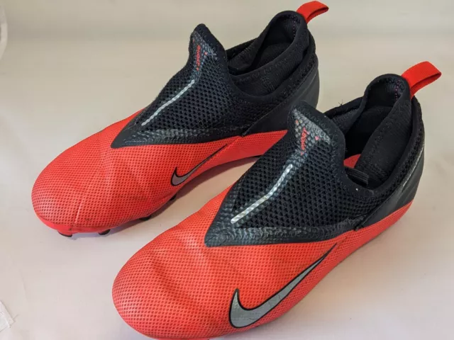 Nike Football Boots Phantom VSN Lace FG Junior Size 2.5 Orange and Black