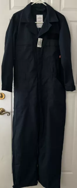 BOILERSUIT OVERALL COVERALL  Flame Retardant Navy Blue 42R New Made In USA