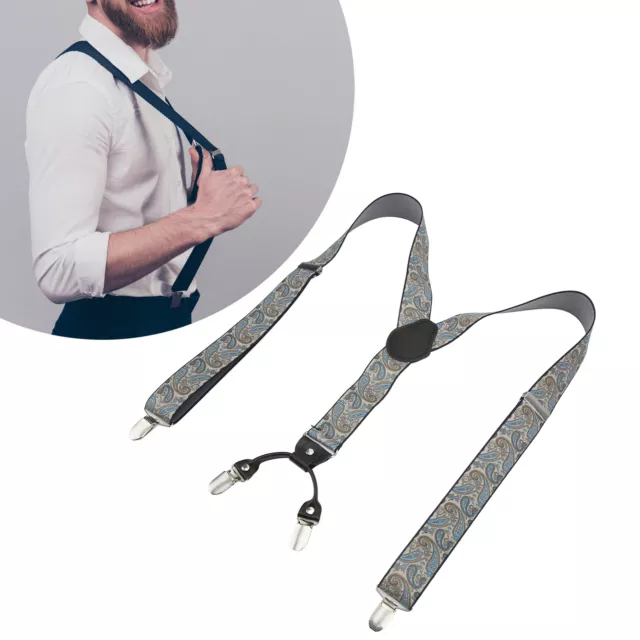 Mens Suspenders 1.4x45.3in Metal Clip Y Back Great Comfort Mens Dress Suspender♪
