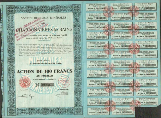 MINERAL WATERS of CHARCOALNIÈRES-LES-BAINS (69 ) (A)