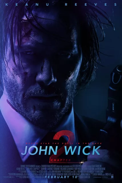 John Wick Chapter 2 (2017) Movie Poster 36x24" 48x32" Keanu Reeves Silk Print