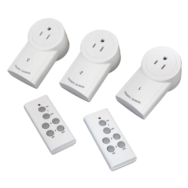 Prise de commutateur de télécommande 3PCS sans fil avec 2 contrôleurs à 3
