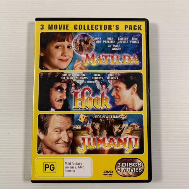 MATILDA + HOOK + Jumanji - Robin Williams, Dustin Hoffman - 3 DVD - New &  Sealed $12.50 - PicClick AU