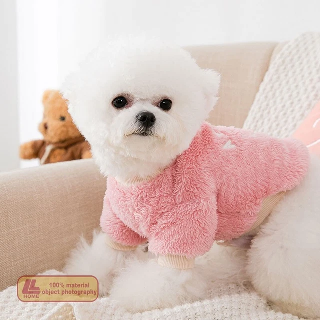 Mascota gato perro pequeño ropa suave cálida ropa de peluche oso perro suéter de invierno