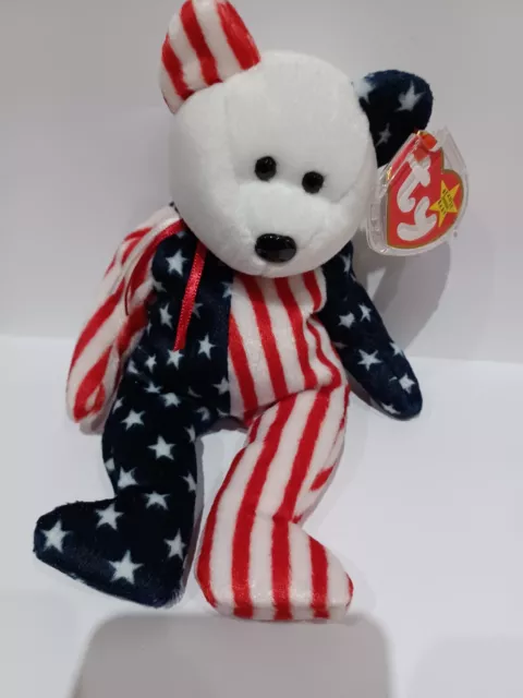 Vintage Ty SPANGLE Beanie Baby White Face - Rare & Retired from 1999