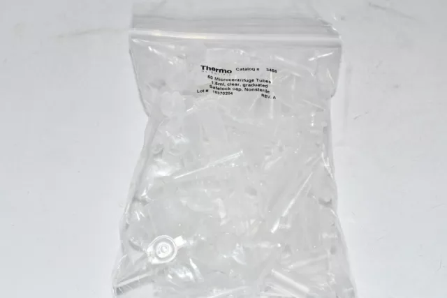 NEW Thermo Scientific 3456 Graduated Safelock Microcentrifuge Tubes 50/PCS.