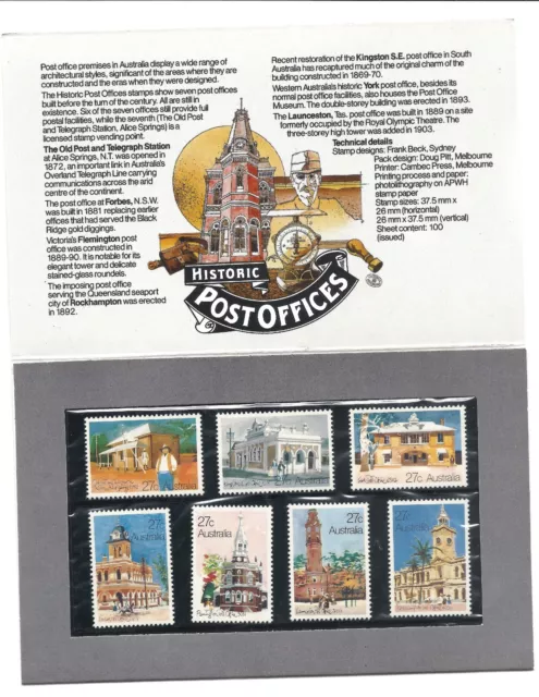 1982 Australian post Historic post offices post office pack