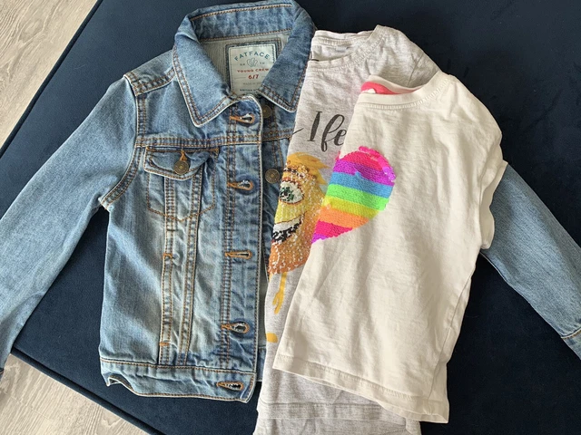 Girls Age 6 Clothes Bundle Denim jacket, T-shirt Next Fat Face
