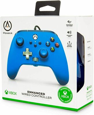 Xbox One Manette filaire + 2 Boutons Arrière Bleue Xbox One Séries X/S Neuf