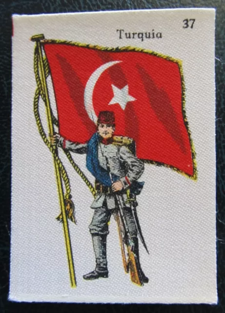 Cigarette Silk Card military La Favorita Turkey Soldiers Flag with ORIGINAL BACK