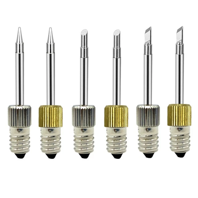 Lot De 6 Pointes De Fer à Souder E10 - Types B, C, K - Cuivre/acier Anti-rouille - Pour Soudure Générale, Remplacement Facile