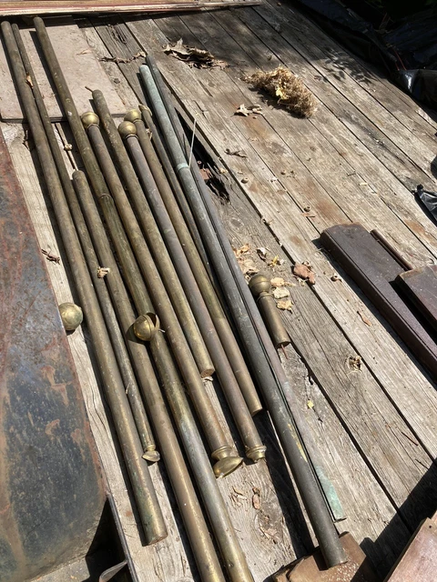 antique Brass, Wood filled, curtain rods