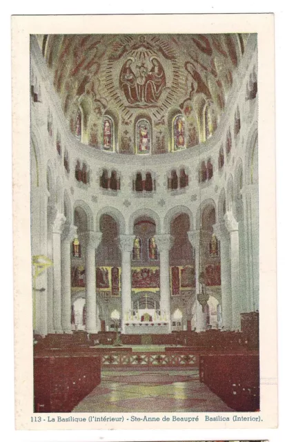 La Basilique Interior The Basilica STE ANNE DE BEAUPRE Quebec Canada Postcard