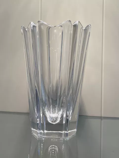 Retired Orrefors Lead Crystal Corona Vase, 6" H, Signed & Marked