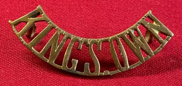 One Genuine Kings Own Royal Lancaster Regiment Brass Army Shoulder Title