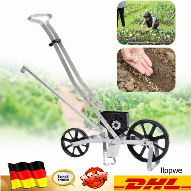 Handsämaschine Hand Sämaschine Dibbelmaschine Dibbelgerät Schwarz / Silber usa!