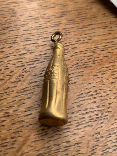 Vtg 60s Coca-Cola Bottle Key Chain Fob Charm 2”