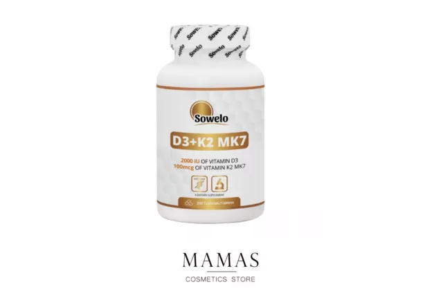 Comprimidos Sowelo Vitamina D3 K2 Mk7 200 Exp 03/2024