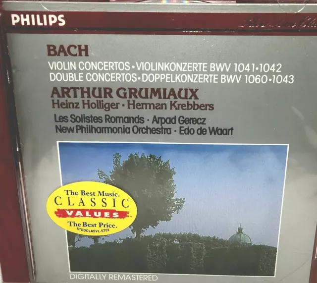 Bach – Violin Concertos, Arthur Grumiaux, Herman Krebbers, Sealed CD, Philips – 420 700-2 Bach – Violin Concertos, Arthur Grumiaux, Herman Krebbers, Sealed CD, Philips – 420 700-2