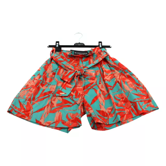 Guess Marciano Ladies Shorts Floral Pattern Orange Turquoise