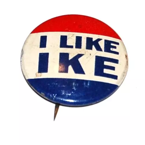 1952 Dwight D Eisenhower I LIKE IKE PRESIDENT campaign pinback button REPUBLICAN