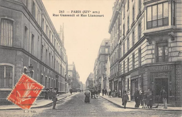 CPA 75 PARIS 14e RUE GASSENDI ET RUE LIANCOURT
