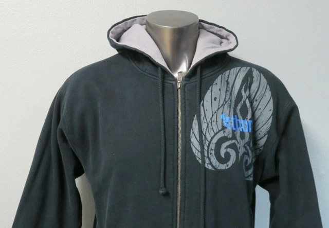 Mens THOR Black Full Zip Sweatshirt Sweater Size M Waffle Thermal Lined Hoodie 4