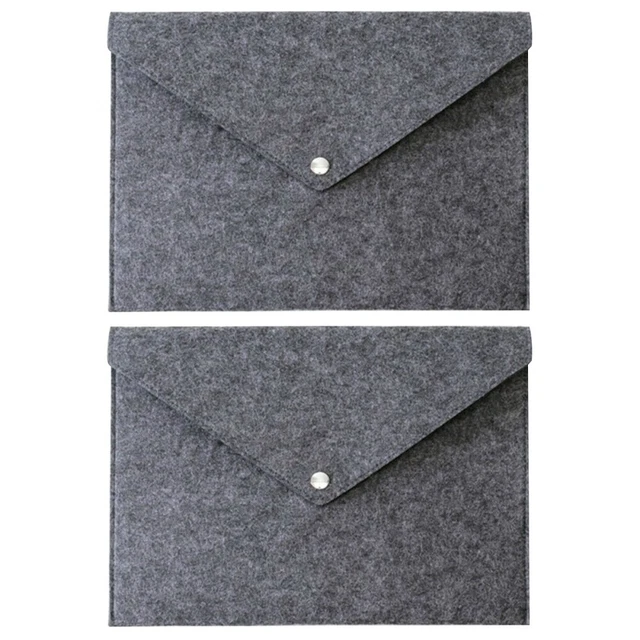 2pcs Felt File Folders Portable Paper Organizer Felt Holder Document Carrier