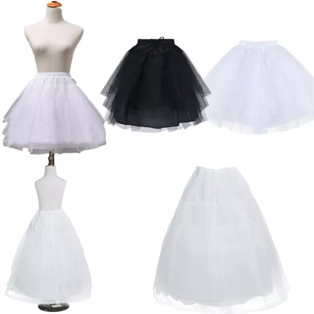 Kids Girls Tulle Skirt Petticoat Tutu Underskirt Wedding Crinoline Hoops Dresses