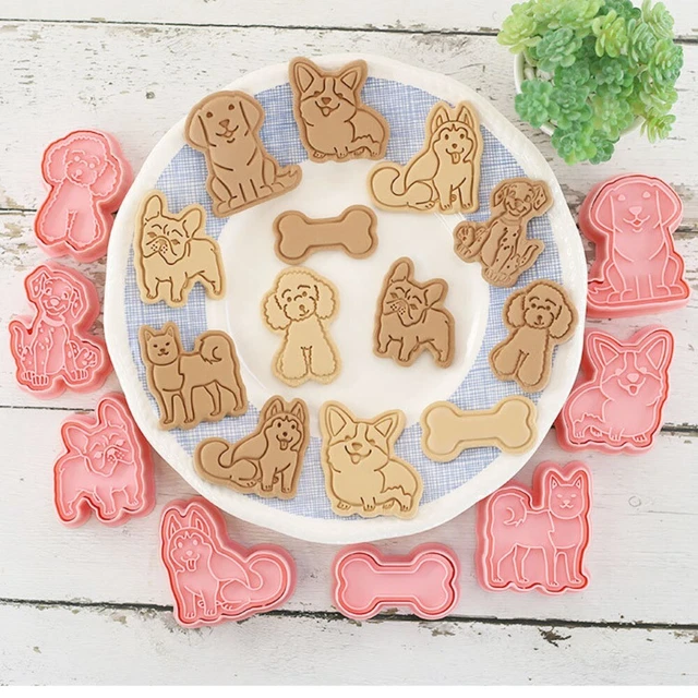 8 Pcs Food-grade Cookie Mold Plastic Cookie Stamp  Kids Kitchenware Bakeware