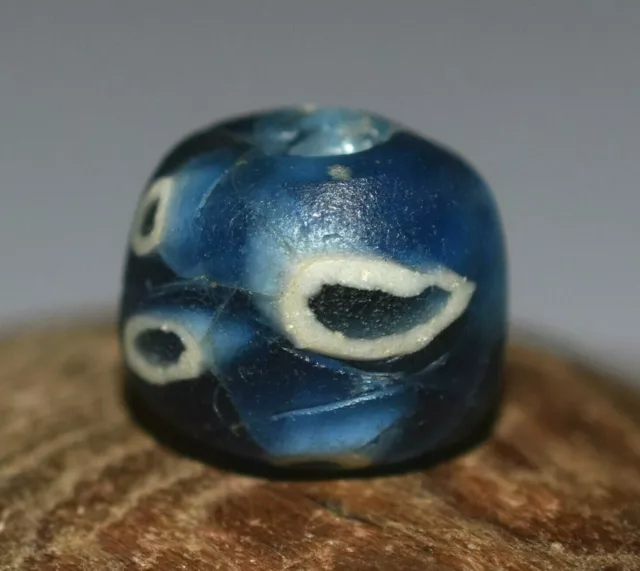 Ancient Islamic Excavated Blue Glass Millefiori Eye Bead Mali, African Trade