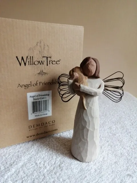 WILLOW TREE FIGURE "ANGEL OF FRIENDSHIP". 1999. NEW AND BOXED. Girl With Puppy.
