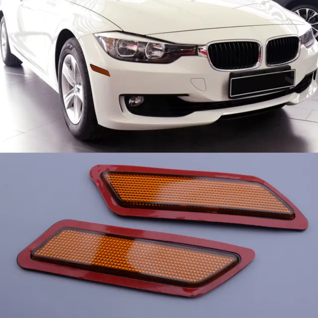 Amber Front Bumper Reflector Lights Fit For BMW 3 Series F30 2013-2015