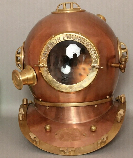 Diving Helmet US Navy Mark V Deep Sea Divers Antique Scuba SEA Divers Helmet Gif