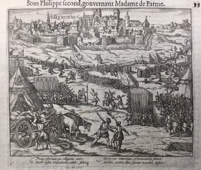 Valenciennes En 1567 Calvinismo Protestante Grabado Guerra Religionen Calvin