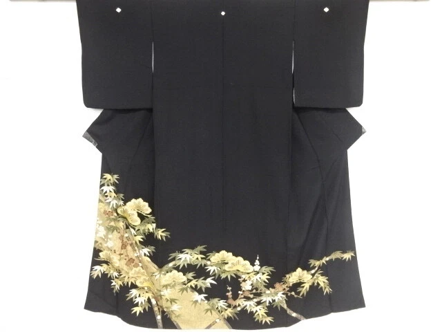82841# Japanese Kimono / Antique Tomesode / Kinsai Shochikubai