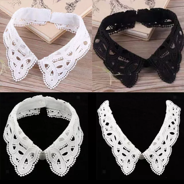 Women Lace Collar Detachable Lapel Choker Necklace Shirt Cloak Fake False Collar 3