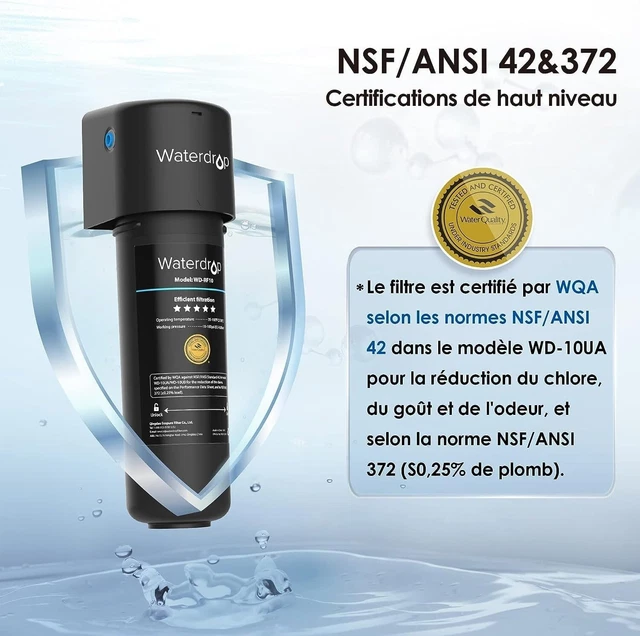 Système De Filtration D'eau Frizzlife SW20 Sous évier – Débit 2 Gallons/min, Certifié NSF/ANSI 53 & 42, 1 An De Garantie