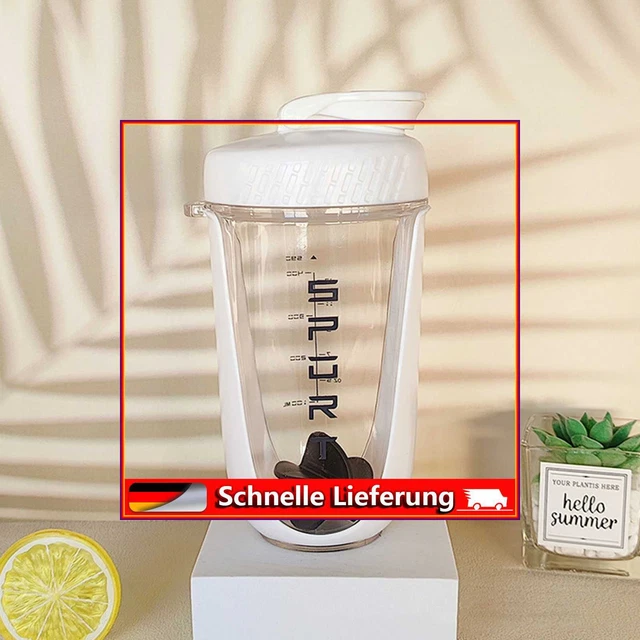 Botellas agitadoras de 590 ml vajilla batido taza deporte caldera con mango (blanco)