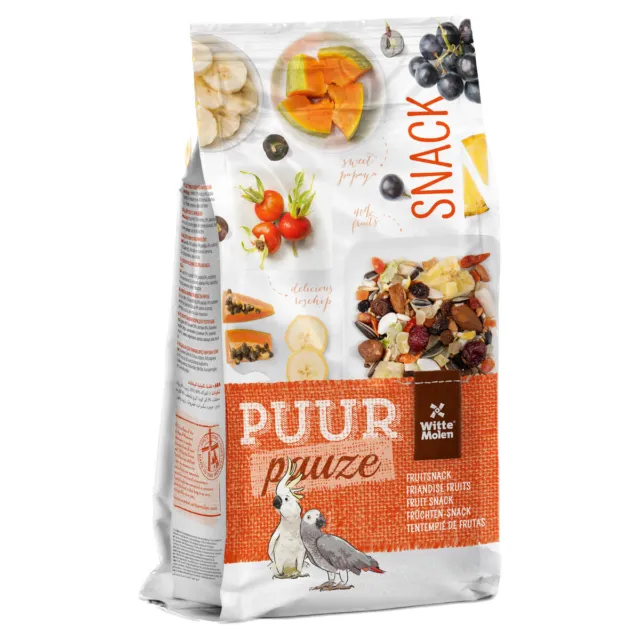 Witte Molen Puur Pauze Snack Muesli per Pappagalli Frutta 750 Di G