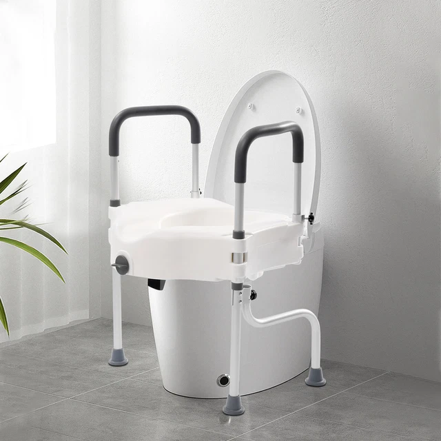 Elevación de asiento de inodoro + reposabrazos elevación de inodoro accesorio de inodoro ajustable