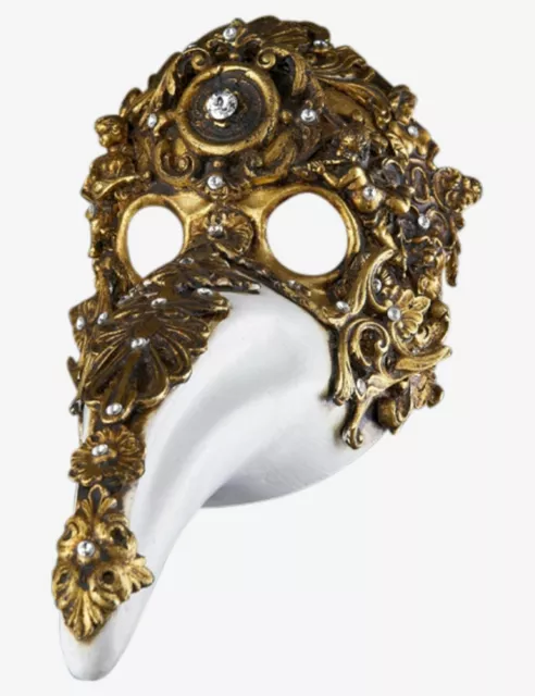 Masque Vénitien Le Medecin de la peste avec diamants Fait à la Main à Venise!