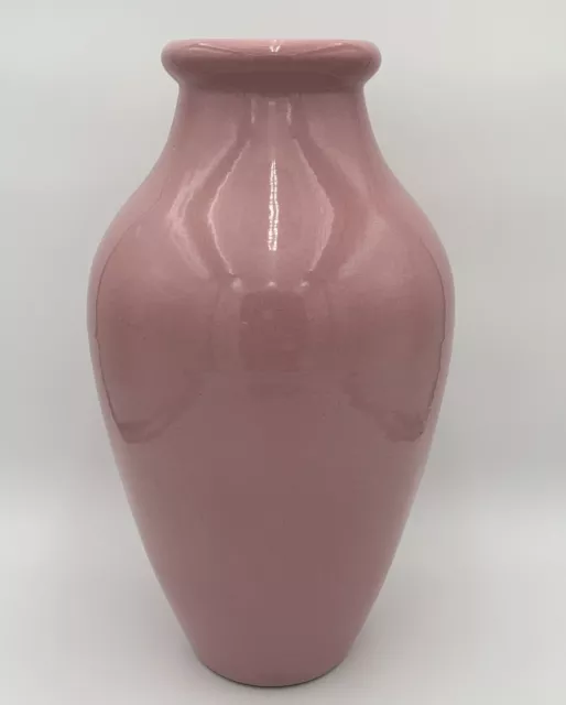 RRP Co 18.5” Pink Floor Vase Robinson Ransbottom Roseville OH Vintage Rose Mauve